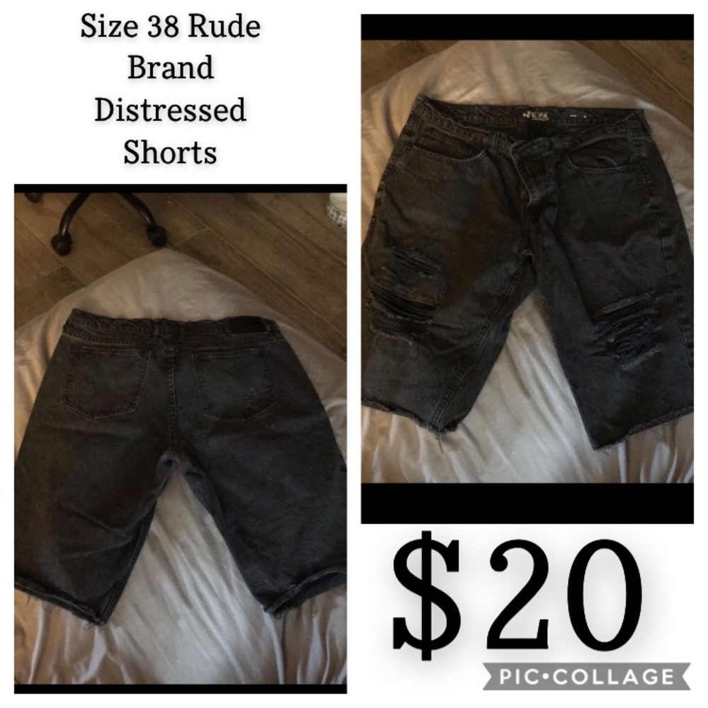 Rude Brand Distressed Mens Shorts